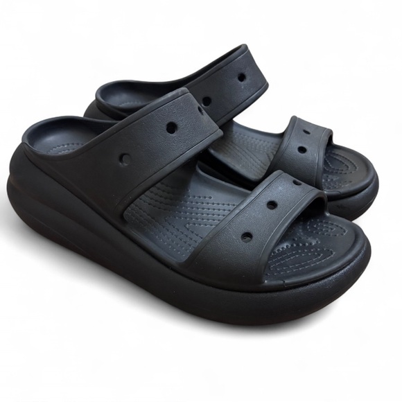 CROCS Shoes - Black Crocs Classic Crush Sandals Women’s 9 Platoform